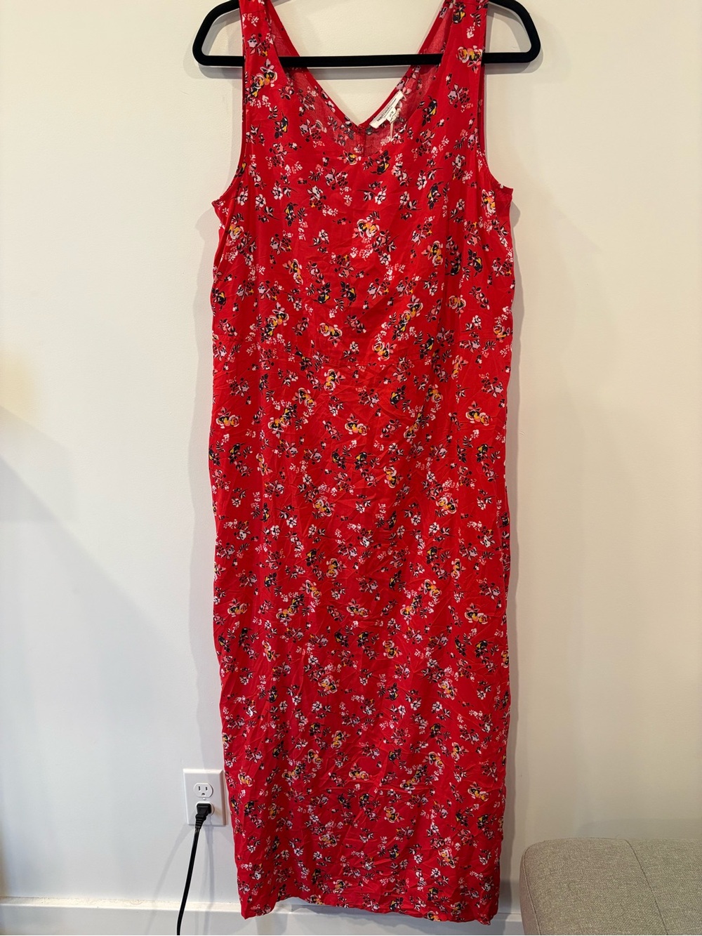 beachlunchlounge Red Floral Sleeveless Maxi Dress